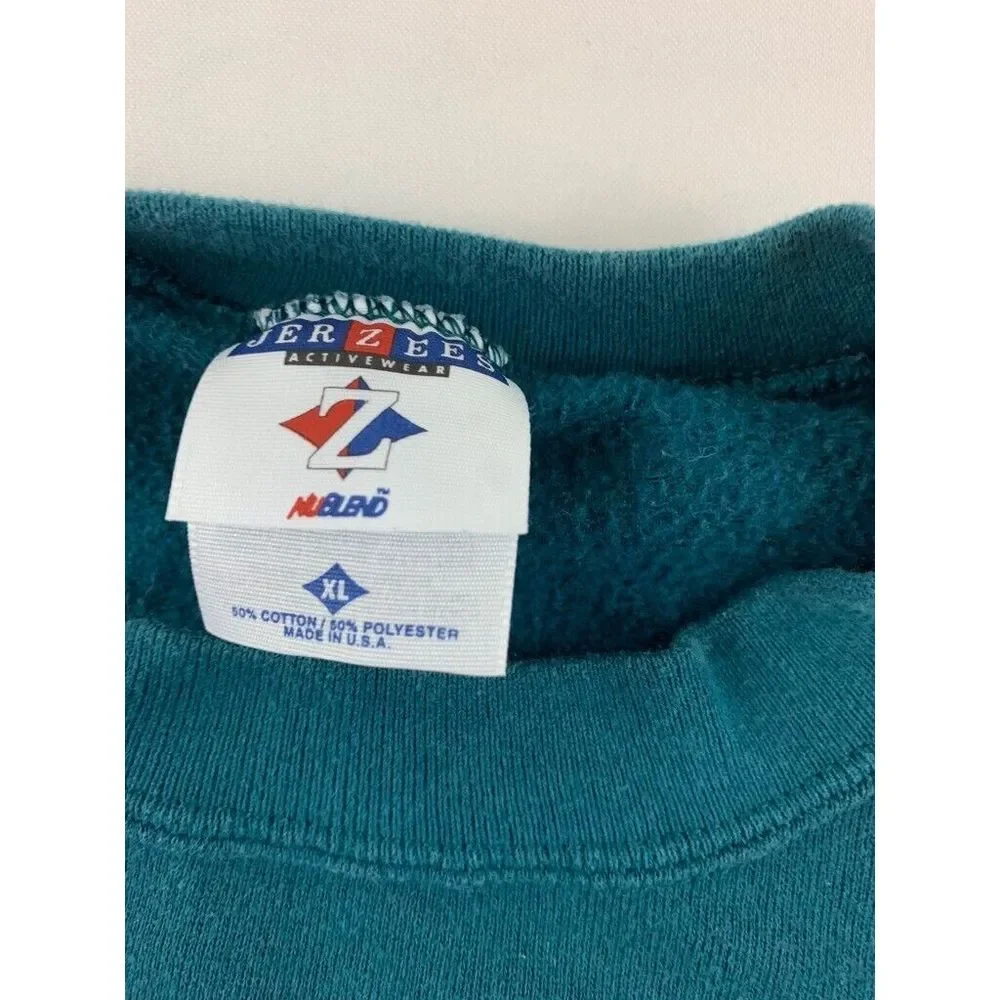 Cal Cup 2001 Vintage Jerzees Mens XL‎ Sweatshirt Blue Fleece Lined Crew Neck